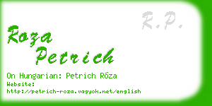 roza petrich business card